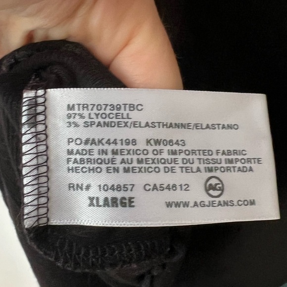 AG ADRIANO GOLDSCHMIED Women’s Black Ribbed Tee Size XL Capsule Wardrobe - Picture 5 of 5